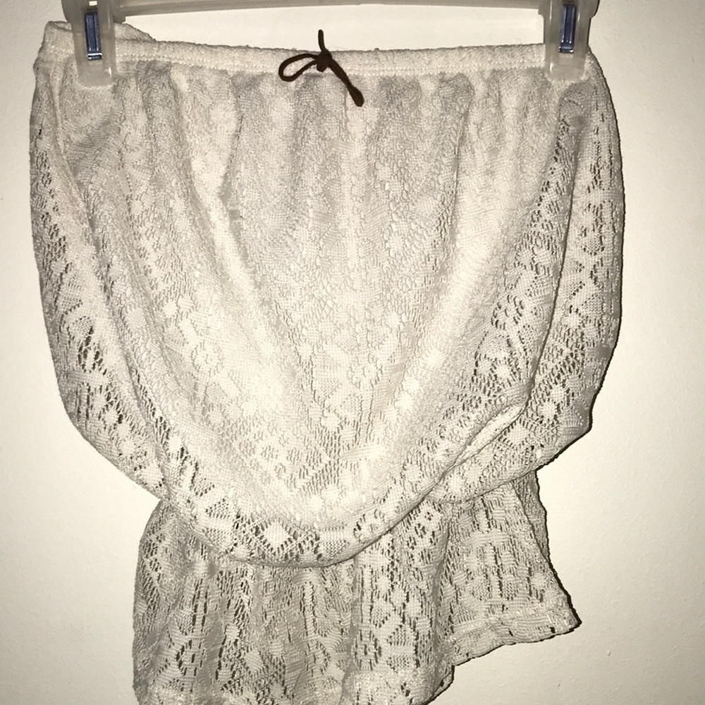 White strapless top